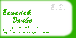 benedek danko business card